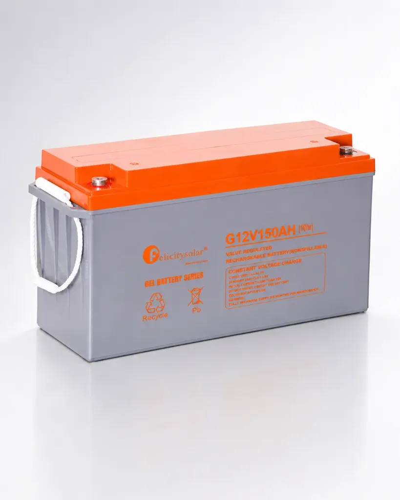 Batería de Gel Felicitysolar 12v 150Ah (1,8KWH) DOD 80% Solar Gel Battery Solar.