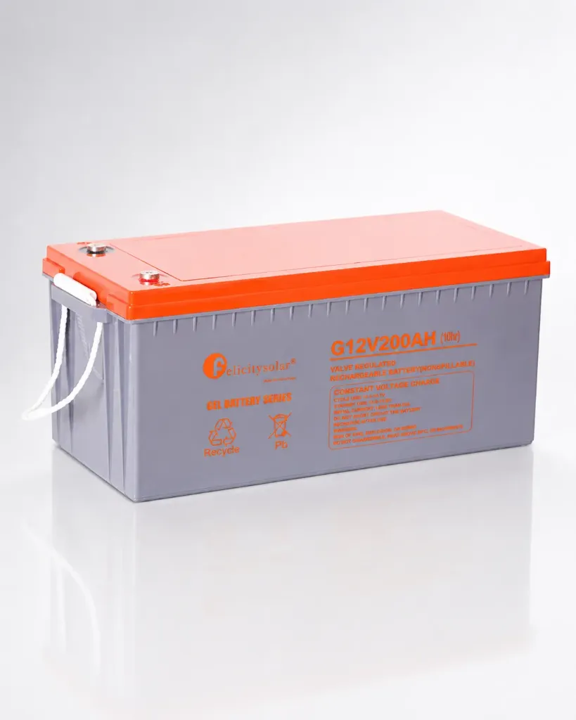 Batería de Gel Felicitysolar 12v 200Ah (2,4KWH) DOD 80% Solar Gel Battery  Solar.
