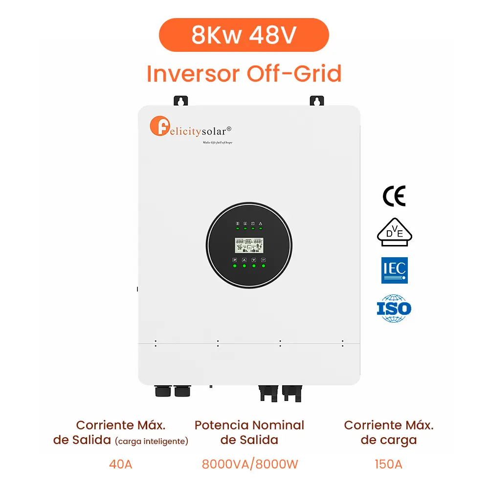 [FL-IVEM8048] Inversor Solar OFF-GRID monofasico 8kva/8kw, Hybrid solar inverter Off Grid, mppt 8kw MPPT PV 500v