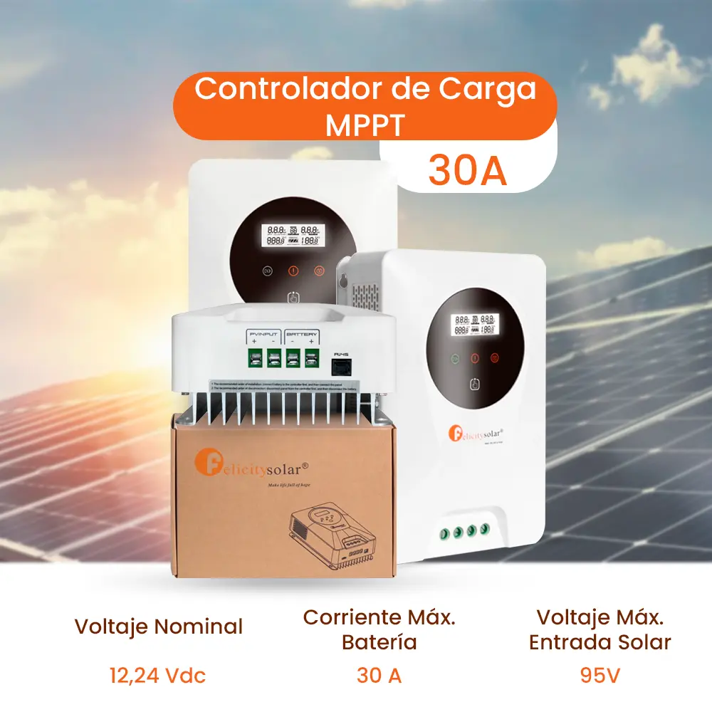 [FL-SCCM3024] MPPT Controlador de Carga Solar 30A MPPT Solar Charge Controller 12/24v, Felicity Solar 