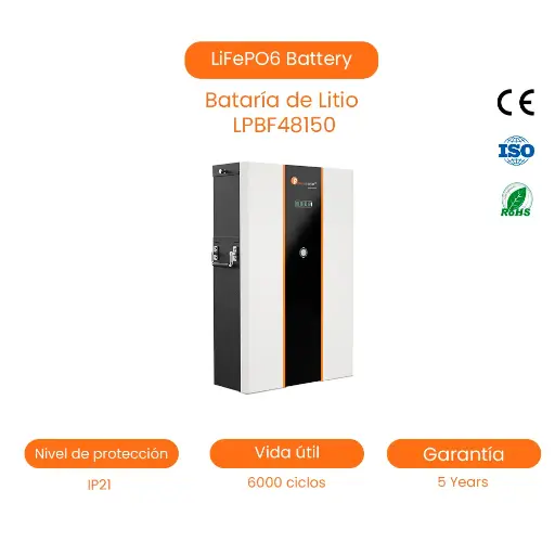 [LPBF48150] Batería De Litio Solar LiFePO6 7.2kwh 150AH 48V Lithium Power Battery With BMS 6000 times Deep Cycle at 81%DOD. Battery Cells From CABL 